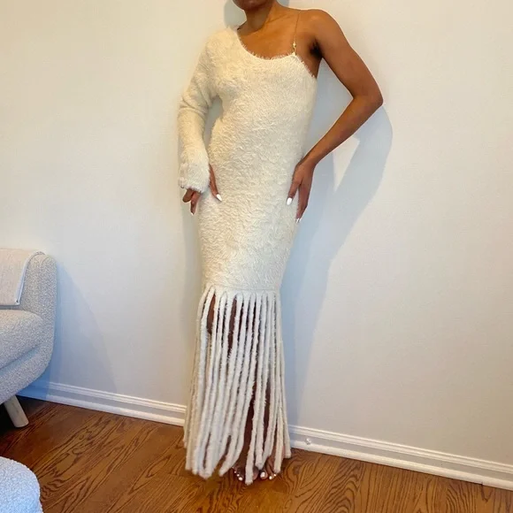 moon river ivory knit dress Moon River Black and Ivory Striped Maxi Dress Black and Ivory / L
